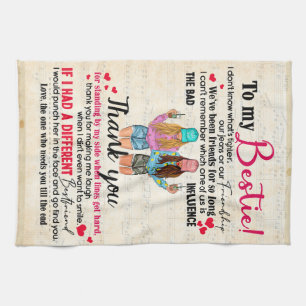 Personalised To My Bestie, Friends Gift For BFF Tea Towel
