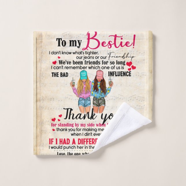 Personalised To My Bestie, Friends Gift For BFF Wash Cloth (Wash Cloth)