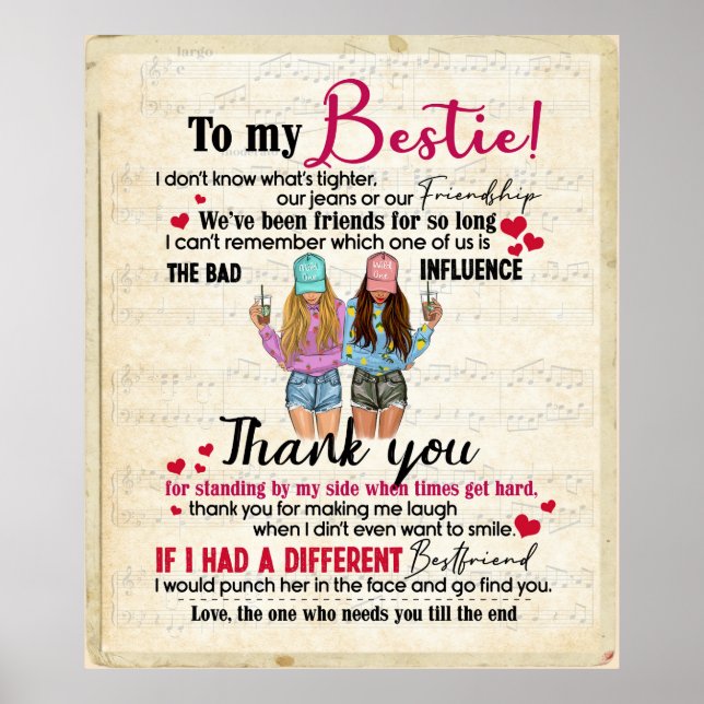 Personalised To My Bestie Poster (Front)