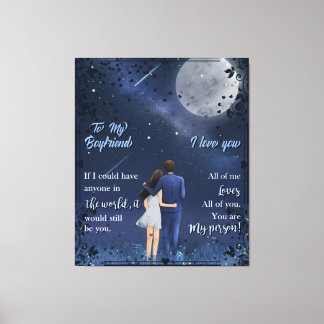 Personalised To My BoyFriend Blanket Canvas Print
