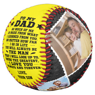 Personalised To My Dad Custom 4 Photo Collage Softball