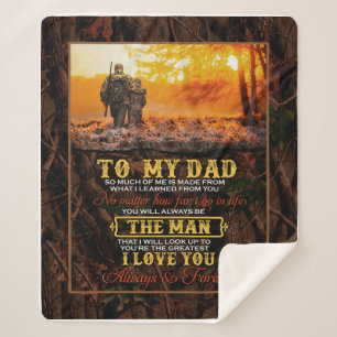 Personalised To My Dad Love Letter From Son And Da Sherpa Blanket