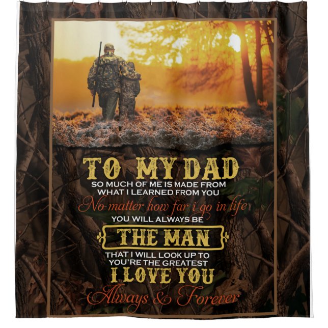 Personalised To My Dad Love Letter From Son Shower Curtain (Front)