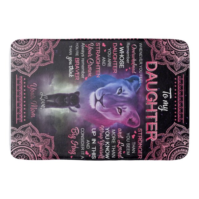 Personalised To My Daughter Blanket, Bath Mat (Front)