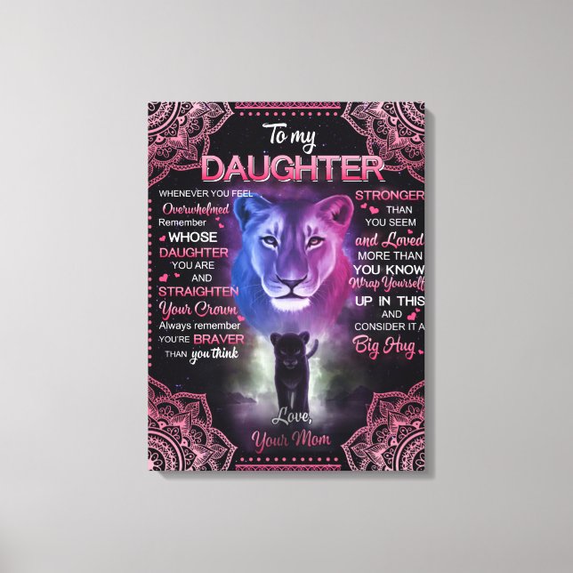 Personalised To My Daughter Blanket, Canvas Print (Front)