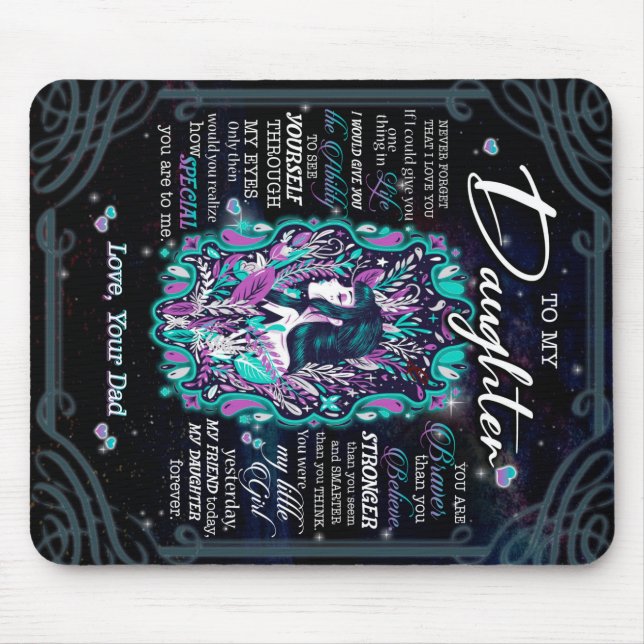 Personalised To My Daughter Blanket, Mouse Mat (Front)