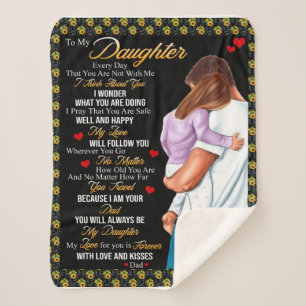 Personalised To My Daughter Blanket, Sherpa Blanket