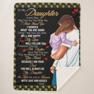 Personalised To My Daughter Blanket, Sherpa Blanket