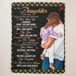 Personalised To My Daughter Blanket, Sherpa Blanket