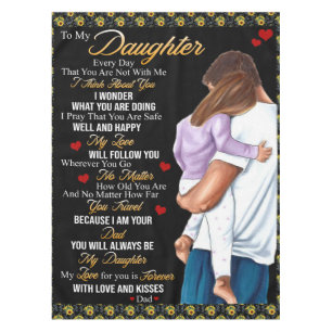 Personalised To My Daughter Blanket Tablecloth