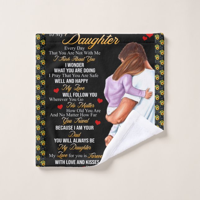 Personalised To My Daughter Blanket, Wash Cloth (Wash Cloth)