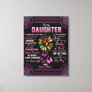 Personalised To My Daughter Butterfly Blanket, Canvas Print