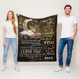 Personalised To My Daughter Butterfly From Dad Fleece Blanket