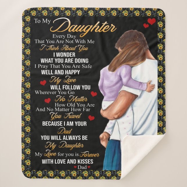 Personalised To My Daughter From Dad Blanket (Front)