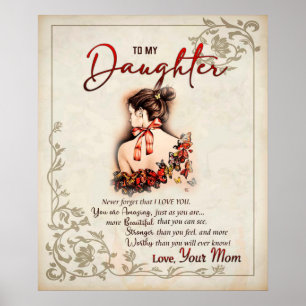Personalised To My Daughter From Mum Butterfly Bla Poster