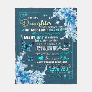 Personalised To My Daughter From Mum Butterfly Fleece Blanket