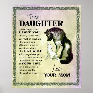 Personalised To My Daughter From Mum Wolf Blanket Poster