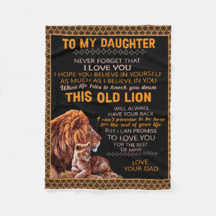 Personalised To My Daughter Lion Blanket