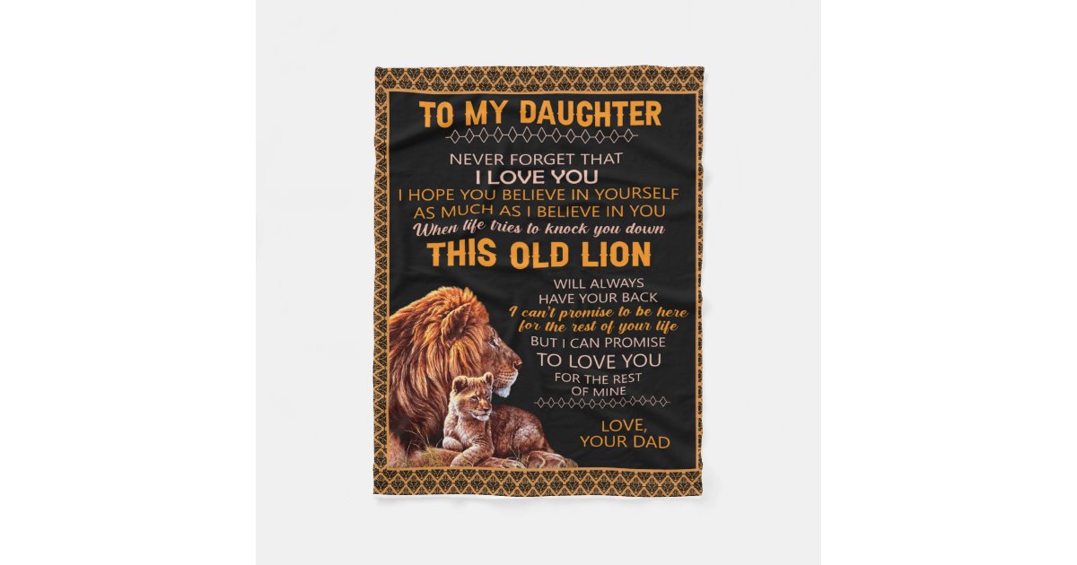 Personalised To My Daughter Lion Blanket Zazzle