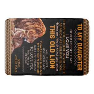 Personalised To My Daughter Lion Blanket Bath Mat