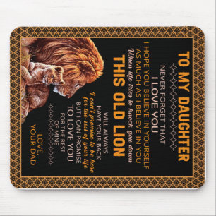 Personalised To My Daughter Lion Blanket Mouse Mat