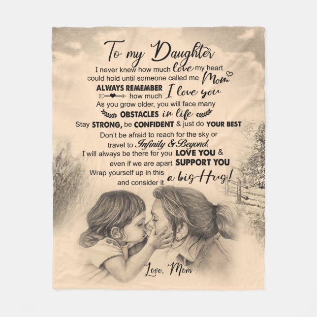 Personalised To My Daughter, Love From Mum Blanket (Front)