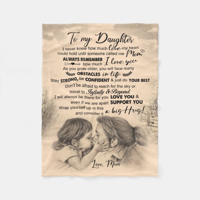 Personalised To My Daughter, Love From Mum Blanket (Front)