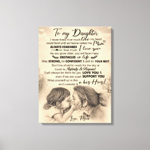 Personalised To My Daughter, Love From Mum Blanket Canvas Print