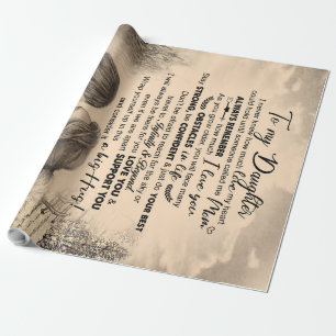 Personalised To My Daughter, Love From Mum Blanket Wrapping Paper