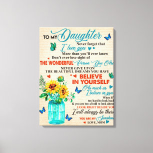 Personalised To My Daughter Love From Mum Butterfl Canvas Print