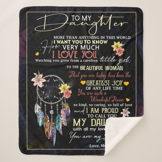 Personalised To My Daughter, Love From Mum Dreamme Sherpa Blanket (Front)