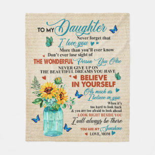 Personalised To My Daughter Love From Mum Fleece Blanket