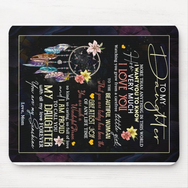 Personalised To My Daughter, Love From Mum Mouse Mat (Front)