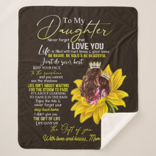 Personalised To My Daughter Love From Mum Sunflowe Sherpa Blanket