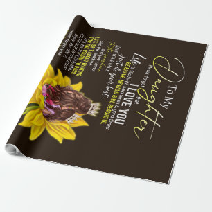 Personalised To My Daughter Love From Mum Sunflowe Wrapping Paper