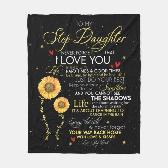 Personalised To My Daughter, Love Gifts Fleece Blanket (Front)