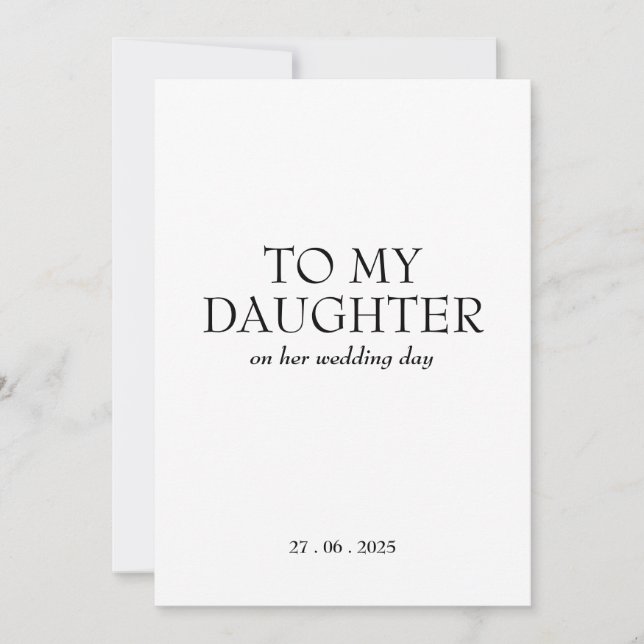 Personalised "To My Daughter" ON HER Wedding Day  Thank You Card (Front)