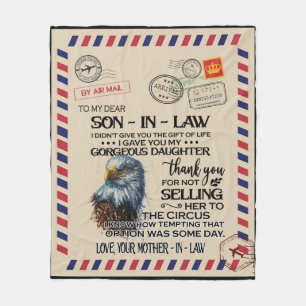 Personalised To My Dear Son-In-Law Letter Fleece Blanket