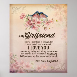 Personalised To My Girlfriend Blanket Poster