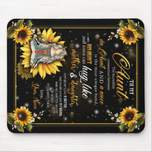 Personalised To My Gorgeous Aunt Sunflower Blanket Mouse Mat