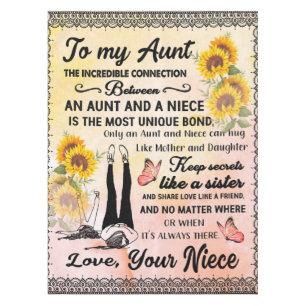 Personalised To My Gorgeous Aunt Sunflower Blanket Tablecloth