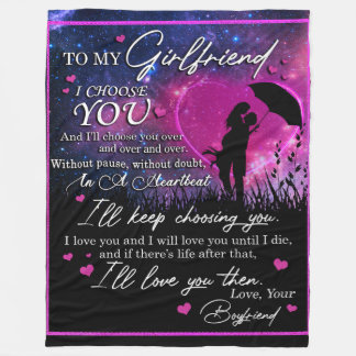Personalised To My Gorgeous Girlfriend From Boyfri Fleece Blanket