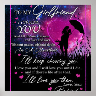 Personalised To My Gorgeous Girlfriend From Boyfri Poster