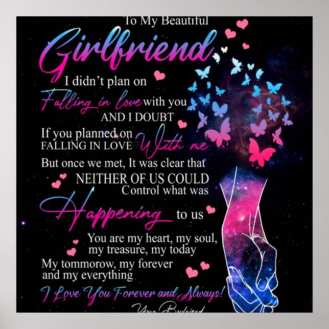 Personalised To My Gorgeous Girlfriend From Boyfri Poster (Front)