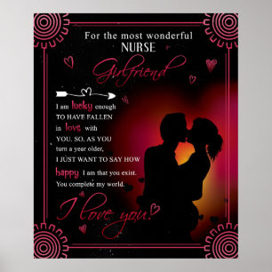 Personalised To My Gorgeous Nurse Girlfriend Poster