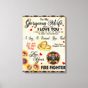 Personalised To My Gorgeous Wife Sunflower Blanket Canvas Print
