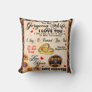 Personalised To My Gorgeous Wife Sunflower Blanket Cushion