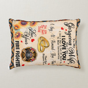 Personalised To My Gorgeous Wife Sunflower Blanket Decorative Cushion