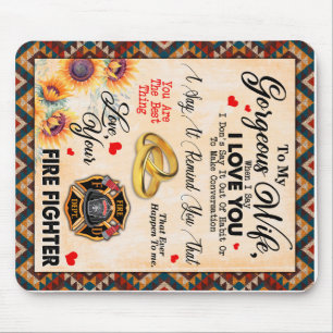 Personalised To My Gorgeous Wife Sunflower Blanket Mouse Mat