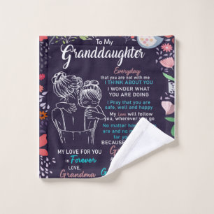 Personalised To My Granddaughter Blanket Wash Cloth
